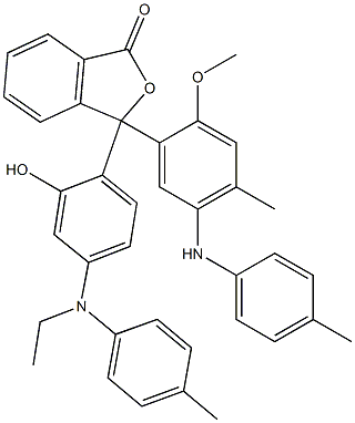 3-[4-(N-Ethyl-4-methylanilino)-2-hydroxyphenyl]-3-[5-(p-toluidino)-4-methyl-2-methoxyphenyl]isobenzofuran-1(3H)-one 结构式