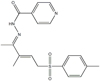 N'-[1,2-Dimethyl-4-[(p-tolyl)sulfonyl]-2-butenylidene]isonicotinic hydrazide 结构式