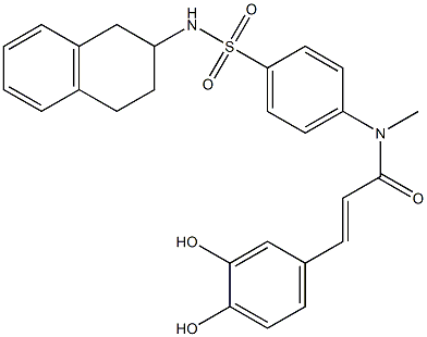 3,4-Dihydroxy-N-[4-[[(1,2,3,4-tetrahydronaphthalen)-2-yl]sulfamoyl]phenyl]-N-methyl-trans-cinnamamide 结构式