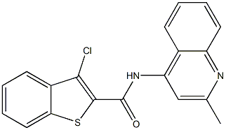 3-Chloro-N-(2-methylquinolin-4-yl)benzo[b]thiophene-2-carboxamide 结构式
