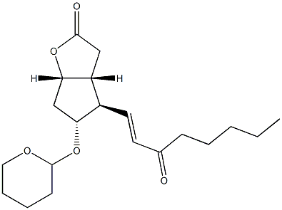 (1S,5R,6R,7R)-6-[(1E)-3-Oxo-1-octenyl]-7-(tetrahydro-2H-pyran-2-yloxy)-2-oxabicyclo[3.3.0]octan-3-one 结构式