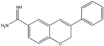 3-Phenyl-2H-1-benzopyran-6-carboxamidine 结构式