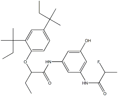 3-(2-Fluoropropionylamino)-5-[2-(2,4-di-tert-amylphenoxy)butyrylamino]phenol 结构式