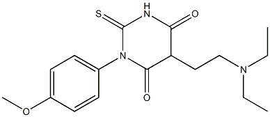 5-[2-(Diethylamino)ethyl]-1-(p-methoxyphenyl)-2-thioxo-2,3-dihydropyrimidine-4,6(1H,5H)-dione 结构式