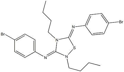 2,4-Dibutyl-3,5-bis[(4-bromophenyl)imino]-1,2,4-thiadiazolidine 结构式