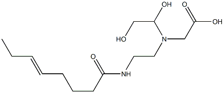 N-(1,2-Dihydroxyethyl)-N-[2-(5-octenoylamino)ethyl]aminoacetic acid 结构式