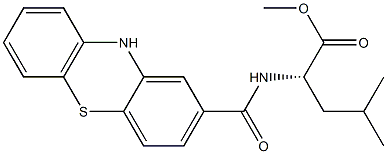 (S)-4-Methyl-2-[(10H-phenothiazine-2-carbonyl)-amino]-pentanoic acid methyl ester 结构式