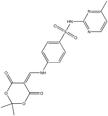 2,2-Dimethyl-5-(((4-(((4-methylpyrimidin-2-yl)amino)sulfonyl)phenyl)amino)methylene)-1,3-dioxane-4,6-dione 结构式