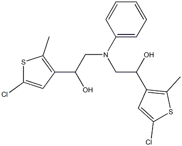 1-(5-CHLORO-2-METHYL-THIOPHEN-3-YL)-2-([2-(5-CHLORO-2-METHYL-THIOPHEN-3-YL)-2-HYDROXY-ETHYL]-PHENYL-AMINO)-ETHANOL 结构式