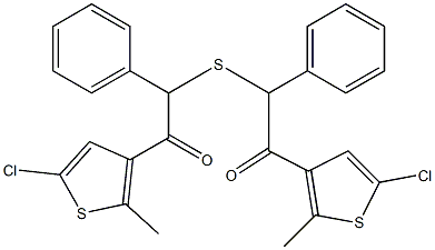1-(5-CHLORO-2-METHYL-THIOPHEN-3-YL)-2-[2-(5-CHLORO-2-METHYL-THIOPHEN-3-YL)-2-OXO-1-PHENYL-ETHYLSULFANYL]-2-PHENYL-ETHANONE 结构式
