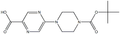 5-(4-BOC-哌嗪基)-2-吡嗪甲酸 结构式