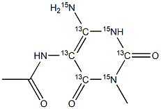 5-Acetylamino-6-amino-3-methyluracil-13C4,15N3 结构式