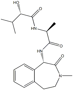 (S)-2-Hydroxy-3-methyl-N-((S)-1-((S)-3-methyl-2-oxo-2,3,4,5-tetrahydro-1H-benzo[d]azepin-1-ylamino)-1-oxopropan-2-yl)butanamide 结构式