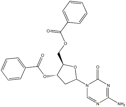 地西他滨N-1中间体:4-氨基-1-((4S,5R)-4-苯甲酰氧基-5-(苯甲酰氧甲基)四氢呋喃-2-基)-1,3,5-三嗪-2(1H)-酮 结构式