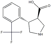 (3R,4S)-4-(2-(三氟甲基)苯基)吡咯烷-3-羧酸 结构式