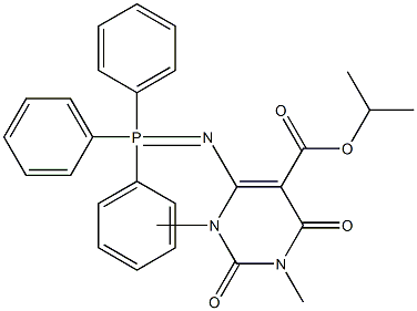 1,2,3,4-Tetrahydro-1,3-dimethyl-2,4-dioxo-6-[(triphenylphosphoranylidene)amino]-5-pyrimidinecarboxylic acid isopropyl ester 结构式