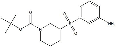 3-(3-Amino-benzenesulfonyl)-piperidine-1-carboxylic acid tert-butyl ester 结构式