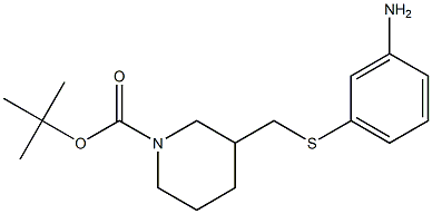 3-(3-Amino-phenylsulfanylmethyl)-piperidine-1-carboxylic acid tert-butyl ester 结构式