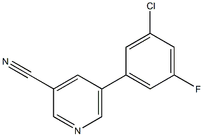 5-(3-chloro-5-fluorophenyl)pyridine-3-carbonitrile 结构式