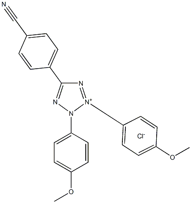 2,3-Bis(4-Methoxyphenyl)-5-(4-cyanophenyl)tetrazoliuM Chloride 结构式