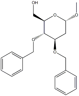 Methyl 3,4-di-O-benzyl-2-deoxy-a-D-glucopyranoside 结构式