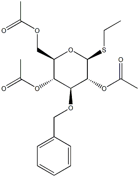 Ethyl 2,4,6-tri-O-acetyl-3-O-benzyl-b-D-thioglucopyranoside 结构式