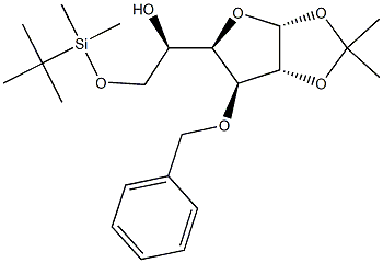 3-O-苄基-6-O-叔丁基二甲基硅烷基-1,2-O-亚异丙基A-D呋喃葡萄糖 结构式