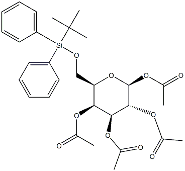 1,2,3,4-Tetra-O-acetyl-6-O-(tert-butyldiphenylsilyl)-b-D-galactopyranose 结构式