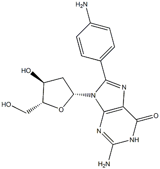 8-(4-Aminophenyl)-2'-deoxyguanosine 结构式