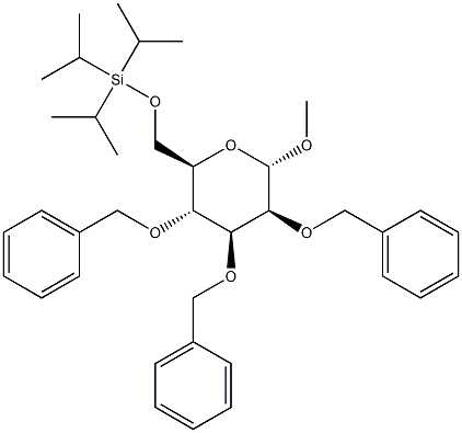 Methyl 2,3,4-tri-O-benzyl-6-O-triisopropylsilyl-a-D-mannopyranoside 结构式