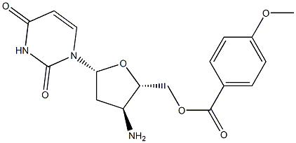 3'-Amino-5'-O-p-anisoyl-2',3'-dideoxyuridine 结构式