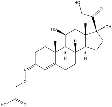 11-BETA,17-ALPHA,21-TRIHYDROXY-4-PREGNENE-3,20-DIONE 3-(O-CARBOXYMETHYL)OXIME 结构式