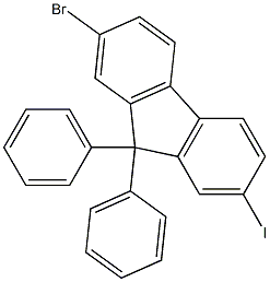 2-Bromo-7-iodo-9,9-Diphenylfluorene 结构式