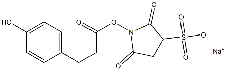 钠1-{[3-(4-羟基苯基)丙酰]氧基}-2,5-二氧代-3-吡咯烷磺酸酯 结构式