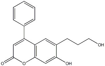 7-hydroxy-6-(3-hydroxypropyl)-4-phenyl-2H-chromen-2-one 结构式