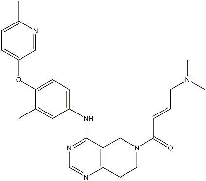 (E)-4-(dimethylamino)-1-(4-((3-methyl-4-((6-methylpyridin-3-yl)oxy)phenyl)amino)-7,8-dihydropyrido[4,3-d]pyrimidin-6(5H)-yl)but-2-en-1-one 结构式