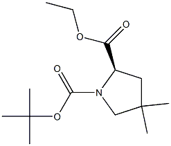 R-1-BOC-4,4-二甲基吡咯烷-2-羧酸乙酯 结构式