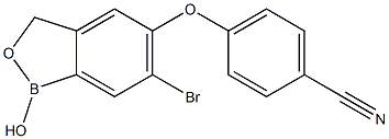 4-[6-溴-(1,3-二氢-1-羟基-2,1-苯并氧杂硼杂环戊烷-5-基)氧基]苯甲腈 结构式