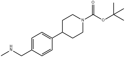 tert-Butyl 4-(4-((methylamino)methyl)phenyl)piperidine-1-carboxylate 结构式