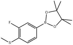 3-Fluoro-4-(methylthio)phenylboronic acid pinacol ester 结构式