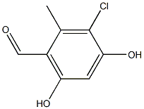 3-Chloro-4,6-dihydroxy-2-methylbenzaldehyde 结构式