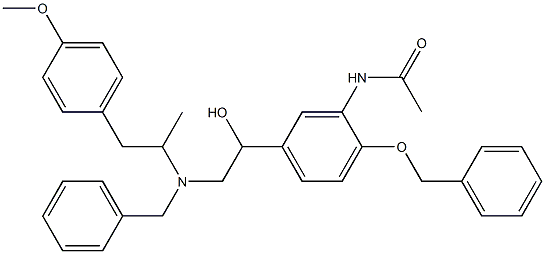 N-(5-(2-(Benzyl(1-(4-methoxyphenyl)propan-2-yl)amino)-1-hydroxyethyl)-2-(benzyloxy)phenyl)acetamide 结构式