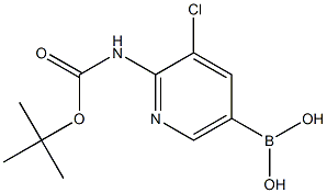 2-Boc-amino-3-chloro-pyridine-5-boronic acid 结构式