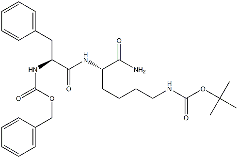 tert-butyl ((S)-6-amino-5-((S)-2-CBZ-amino-3-phenylpropanamido)-6-oxohexyl)carbamate 结构式