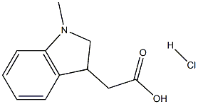 2-(1-甲基-2,3-二氢-1H-吲哚-3-基)乙酸盐酸 结构式