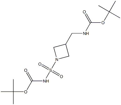 tert-butyl ((3-(((tert-butoxycarbonyl)amino)methyl)azetidin-1-yl)sulfonyl)carbamate 结构式