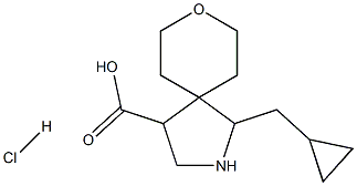 2-CYCLOPROPYLMETHYL-8-OXA-2-AZA-SPIRO[4.5]DECANE-4-CARBOXYLIC ACID HYDROCHLORIDE 结构式