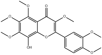 8-羟基-3,5,6,7,3′,4′-六甲氧基黄酮 结构式
