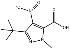 1H-Pyrazole-5-carboxylic acid, 3-(1,1-dimethylethyl)-1-methyl-4-nitro- 结构式