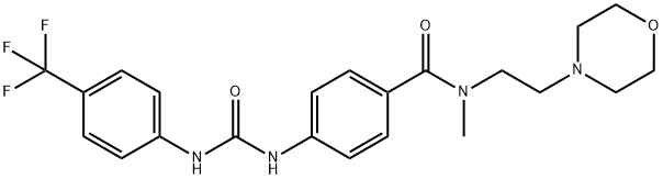 N-Methyl-N-[2-(4-morpholinyl)ethyl]-4-[[[[4-(trifluoromethyl)phenyl]amino]carbonyl]amino]benzamide 结构式